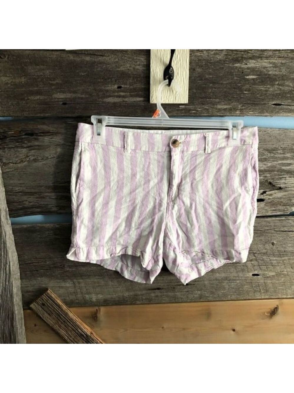 OLD Navy Size 10 White/Purple striped shorts